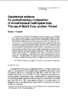 Geochemical evidence for postsedimentary re-deposition of animal bones at multilayered sites. The case of Biśnik Cave, southern Poland