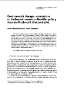 Environmental changes &ndash; conclusions on the basis of research on Neolithic pottery from site Modlnica 5, Krak&oacute;w district