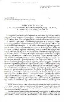 Sudan wyimaginowany - refleksje na temat kształtowania się pojęcia Sudanu w okresie wpływ&oacute;w europejskich
