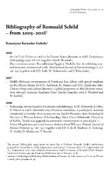 Bibliography of Romuald Schild – from 2005–2016