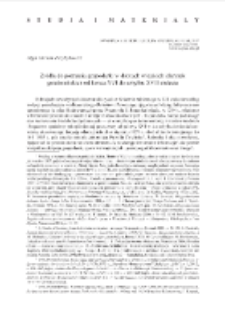 Źr&oacute;dła do poznania gospodarki w dobrach wiejskich klarysek gnieźnieńskich od końca XVI do schyłku XVII stulecia