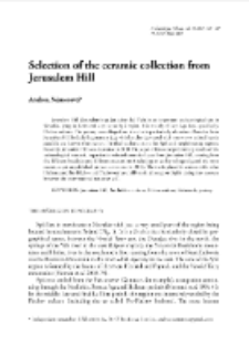 Selection of the ceramic collection from Jerusalem Hill