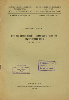 Projekt terminologii i znakowania utwor&oacute;w czwartorzędowych