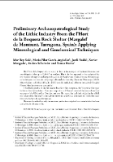 Preliminary Archaeopetrological Study of the Lithic Industry From the l’Hort de la Boquera Rock Shelter (Margalef de Montsant, Tarragona, Spain): Applying Mineralogical and Geochemical Techniques