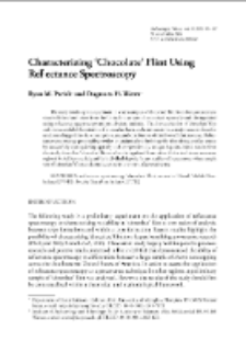 Characterizing &ldquo;Chocolate&rdquo; Flint Using Reflectance Spectroscopy