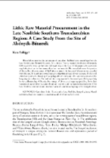 Lithic Raw Material Procurement in the Late Neolithic Southern-Transdanubian Region: A Case Study From the Site of Als&oacute;ny&eacute;k-B&aacute;tasz&eacute;k