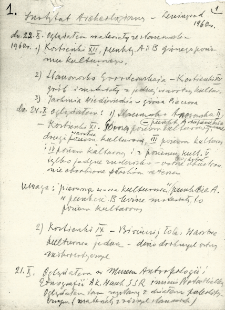 Notatki : dziennik z pobytu Ludwika Sawickiego w Leningradzie w 1960 roku (dane dotyczące Kostienek na podstawie kolekcji muzealnych)
