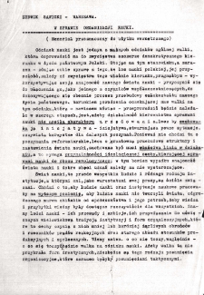 W sprawie organizacji nauki