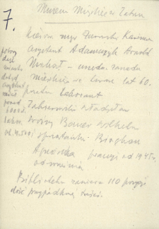 Notatki na temat Muzeum Miejskiego w Zabrzu