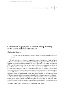 Contribution of geophysics to research on city planning in the ancient and classical Near East