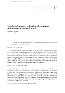 Geophysical survey or archaeological prospection? A plea for archaeological feedback