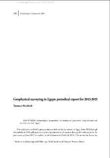 Geophysical surveying in Egypt: periodical report for 2013-2015