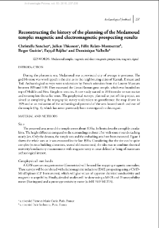 Reconstructing the history of the planning of the Medamoud temple: magnetic and electromagnetic prospecting results