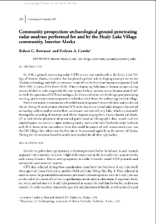Community prospection: archaeological ground-penetrating radar analyses performed for and by the Healy Lake Village community, Interior Alaska