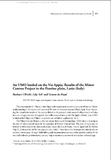 An UMO landed on the Via Appia. Results of the Minor Centres Project in the Pontine plain, Lazio (Italy)