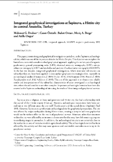 Integrated geophysical investigations at &Scaron;apinuva, a Hittite city in central Anatolia, Turkey