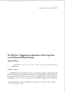The Big Five. Mapping the subsurface of Iron Age forts on the Island of &Ouml;land, Sweden