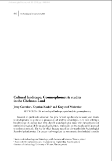 Cultural landscape. Geomorphometric studies in the Chełmno Land