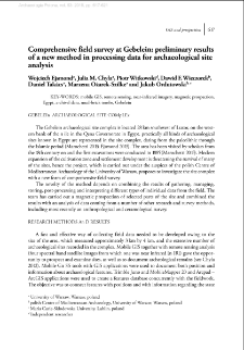 Comprehensive field survey at Gebelein: preliminary results of a new method in processing data for archaeological site analysis