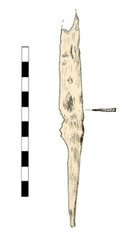 Knife with a tang, fragment
