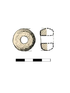 spindle whorl of Volhynian slate, fragment