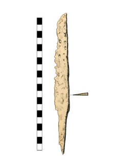 Knife with tang, corroded