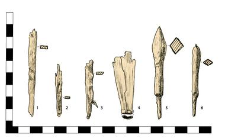Artifacts: 1.-3. Nail, headlesss, damaged, 4. fitting, 5.-6. arrowheads with tangs