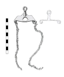 lamp or scales, with chain and handle, fragment