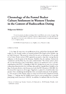 Chronology of the Funnel Beaker Culture Settlement in Western Ukraine in the Context of Radiocarbon Dating