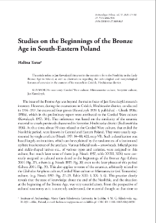 Studies on the Beginnings of the Bronze Age in South-Eastern Poland