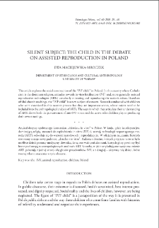 Silent Subject: The Child in the Debate on Assisted Reproduction in Poland
