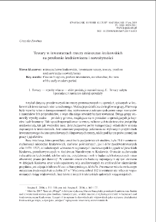 Towary w inwentarzach rzeczy mieszczan krakowskich na przełomie średniowiecza i nowożytności