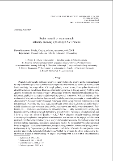 Świat materii w testamentach szlachty czeskiej i polskiej z XVII wieku