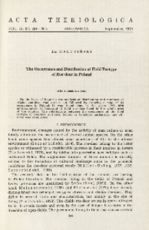 The occurrence and distribution of field ecotype of roe-deer in Poland