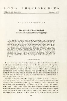 The analysis of data obtained from small mammal index trappings