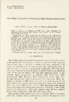 Gross body composition of laboratory-bred Pitymys subterraneus