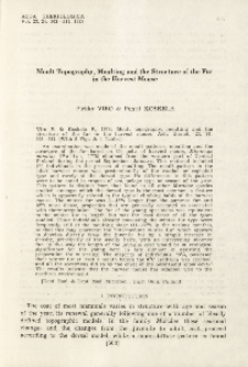 Moult topography, moulting and the structure of the fur in the harvest mouse