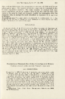 Penetration of mammals over urban green spaces in Warsaw
