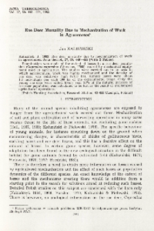 Roe deer mortality due to mechanization of work in agrocenoses