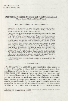 Distribution, population structure, and social organization of moose in the Biebrza Valley, Poland
