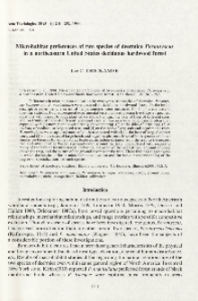 Microhabitat preferences of two species of deermice Peromyscus in a northeastern United States deciduous hardwood forest