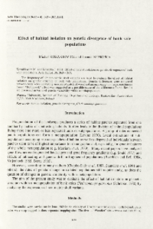 Effect of habitat isolation on genetic divergence of bank vole populations