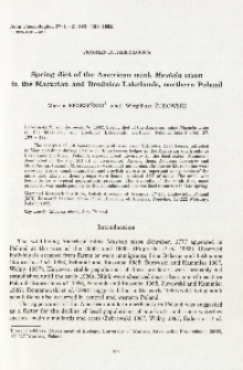 Spring diet of the American mink Mustela vison in the Mazurian and Brodnica Lakelands, northern Poland