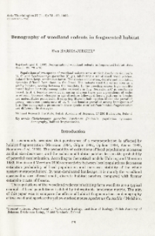 Demography of woodland rodents in fragmented habitat