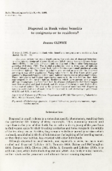 Dispersal in bank voles: benefits to emigrants or to residents?
