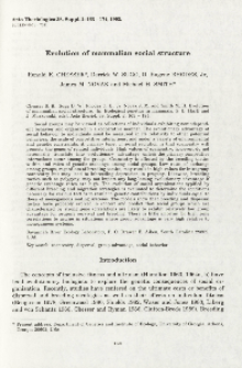 Evolution of mammalian social structure