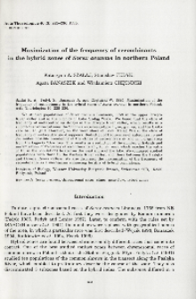 Maximatization of the frequency of recombinants in the hybrid zones of Sorex araneus in northern Poland