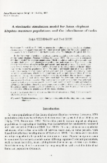 A stochastic simulation model for Asian elephant Elephas maximus populations and the inheritance of tusks
