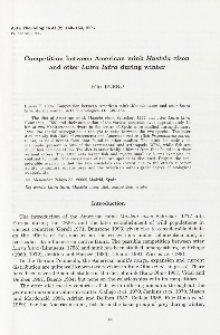 Competition between American mink Mustela vision and otter Lutra lutra during winter