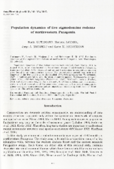 Population dynamics of five sigmodontine rodents of northwestern Patagonia